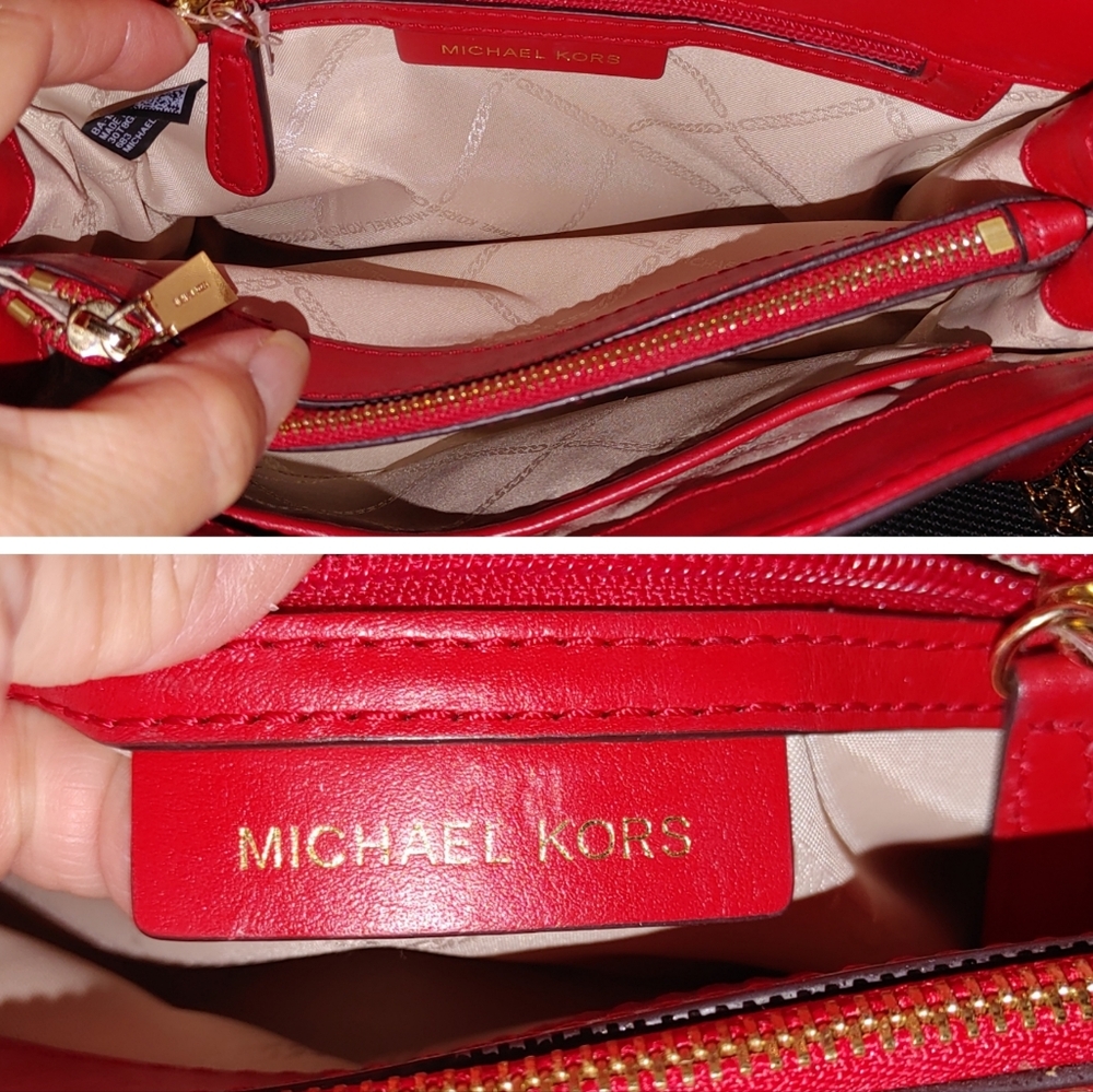 Michael Kors Whitney Red Leather Bag - Picture 8 of 16